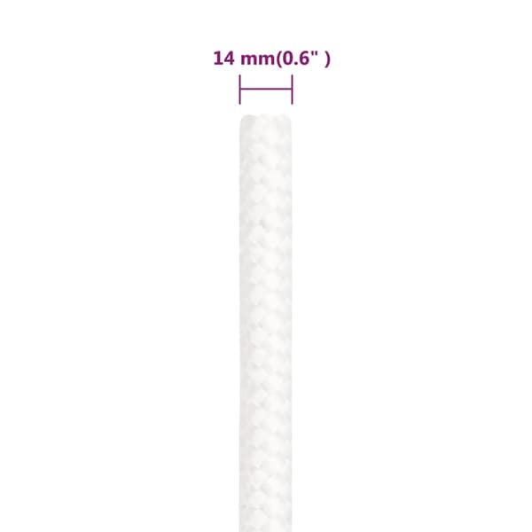 Båtlina helvit 14 mm 25 m polypropylen