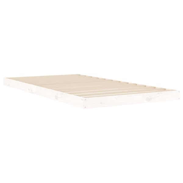 Sängram vit 100x200 cm massiv furu