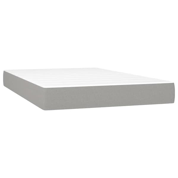 Ramsäng med madrass ljusgrå 120x200 cm tyg