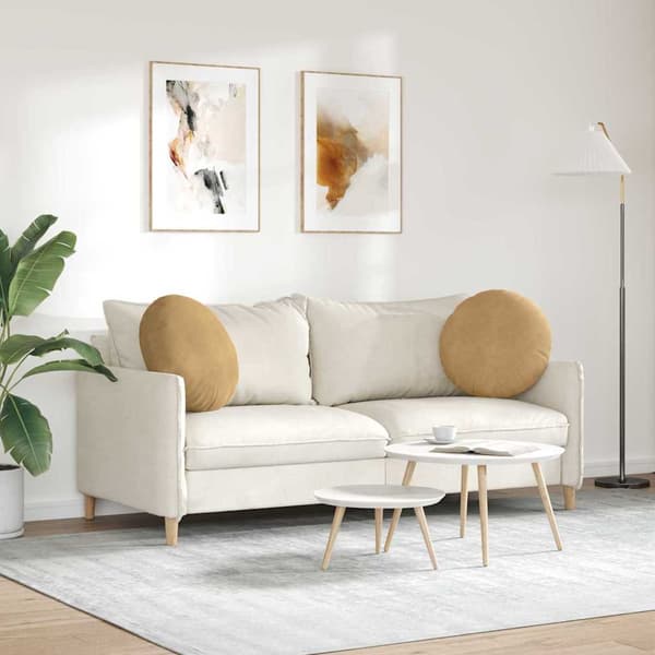 Sittkuddar 2 pcs Brun Ø50 x 19 cm Sammet