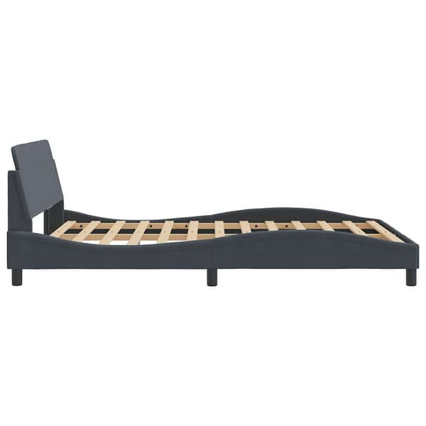 Bed Frame "Dover" Dark Grey 140x200 cm Velvet