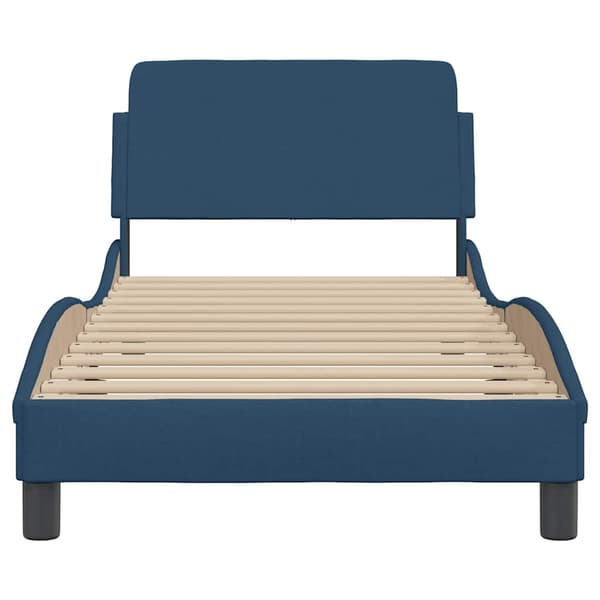 Bed Frame with Headboard "Dover" Blue 90x190 cm Fabric