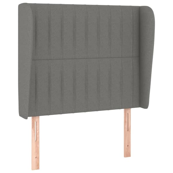 Ramsäng med madrass mörkgrå 100x200 cm tyg