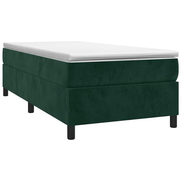 Boxspring-sängram mörkgrön 90x200 cm sammet