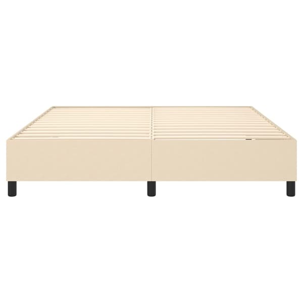 Boxspring-sängram gräddvit 180x200 cm tyg
