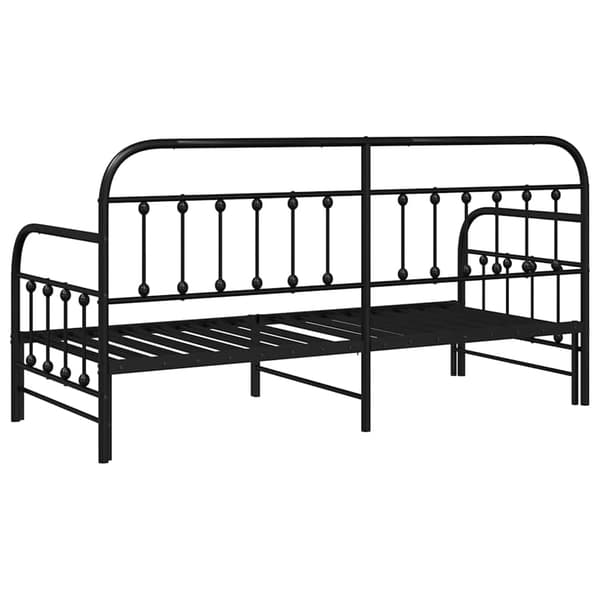Dagbäddram Svart 80 x 200 cm Pulverlackerat stål