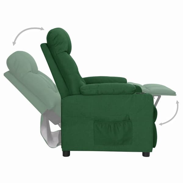 Reclinerfåtölj mörkgrön tyg