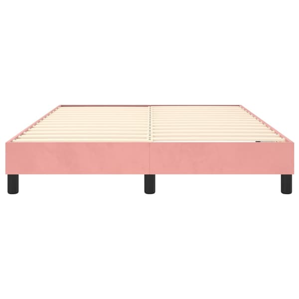 Boxspring-sängram rosa 140x190 cm sammet