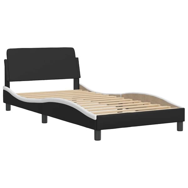 Bed Frame "Dover" Black&White 100x200 cm Faux Leather