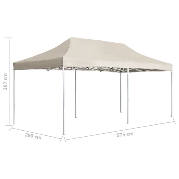 Hopfällbart partytält aluminium 6x3 m gräddvit
