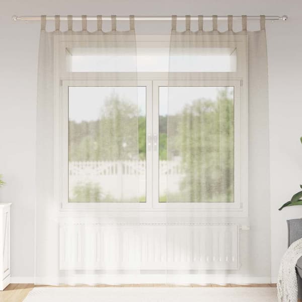 Voile Gardin 2 st Sand 225 x 140 cm Polyester