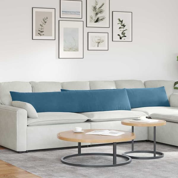 Sofakuddar 2 pcs Blå 200 x 40 cm Kordread tyg