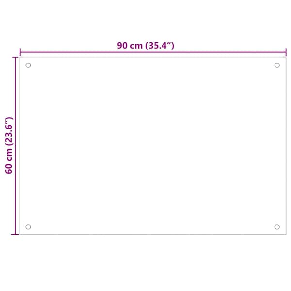 Köksskydd 2 pcs Vit 90 x 60 cm härdat glas