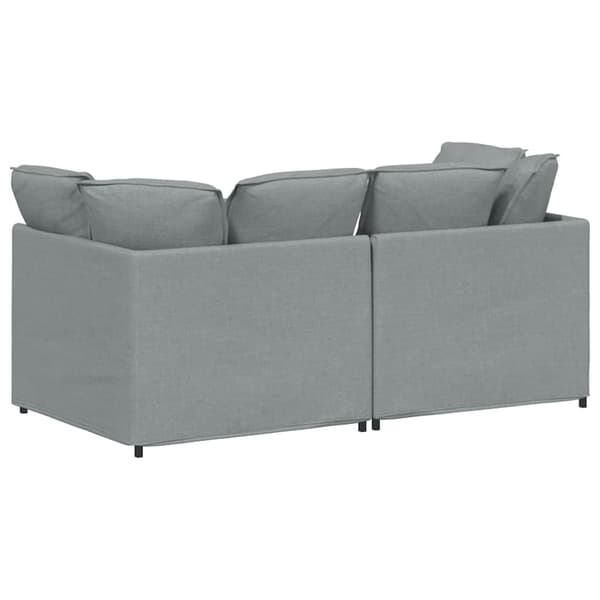 Modulsoffa med dynor i tyg ljusgrå