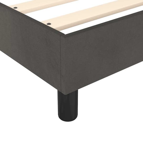 Ramsäng med madrass mörkgrå 200x200 cm sammet