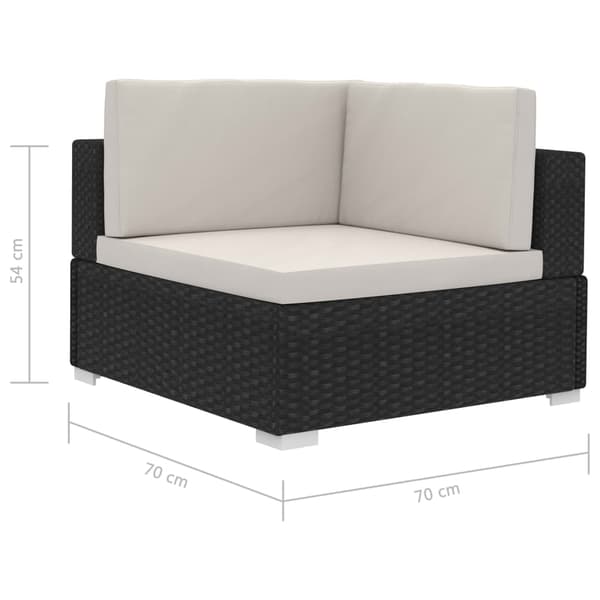 Hörnsitsar modulsoffa 2 st med dynor konstrotting svart