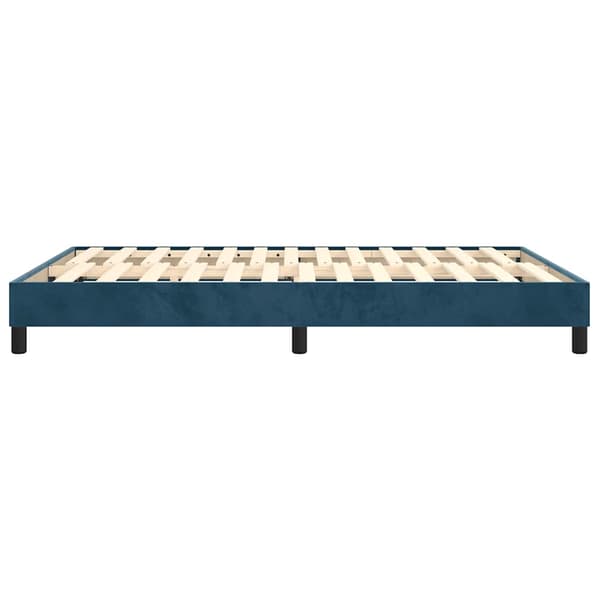 Boxspring-sängram mörkblå 140x190 cm sammet