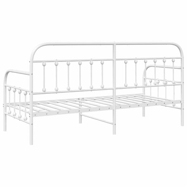Dagbäddram Vit 75 x 190 cm Pulverlackerat stål