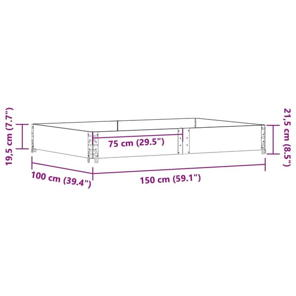 Odlingslåda 150x100 cm massivt furuträ