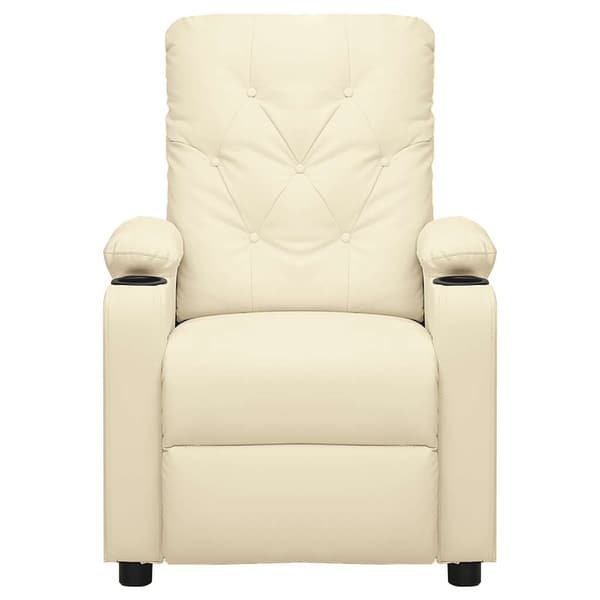 Massagefåtölj gräddvit konstläder