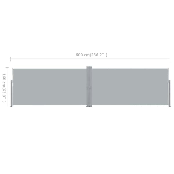 Infällbar skärm 160x600 cm grå