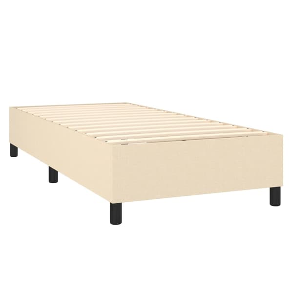 Ramsäng med madrass gräddvit 100x200 cm tyg
