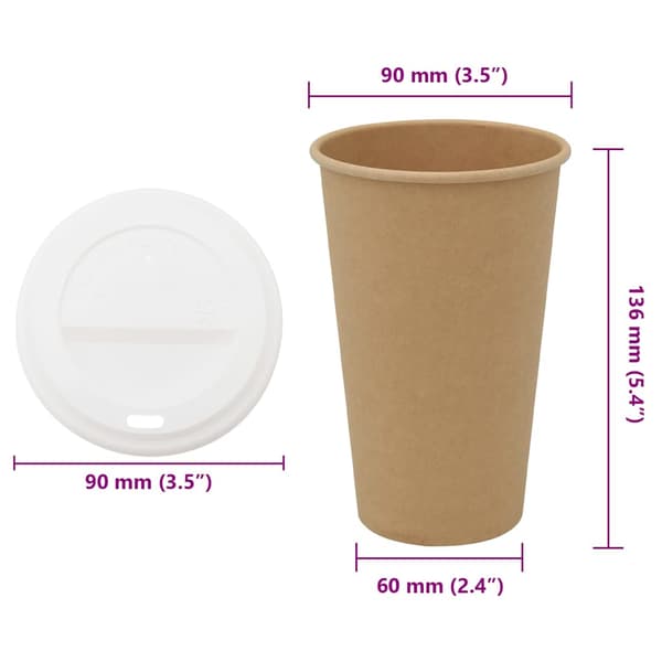 Kaffekoppar i papper med lock 1000 st 16oz 400ml