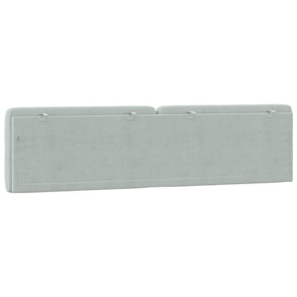 Headboard Cushion Light Grey 200 cm Velvet