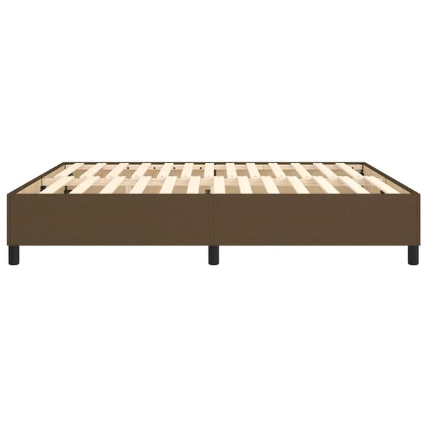 Boxspring-sängram mörkbrun 160x200 cm tyg