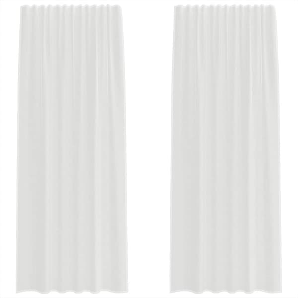 Voile gardiner med stångfickor 2 st vit
