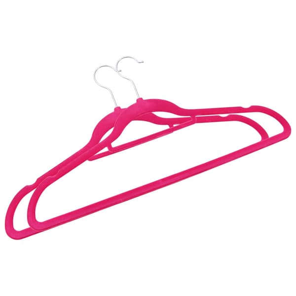Klädgalgar 50 st halkfria rosa sammet
