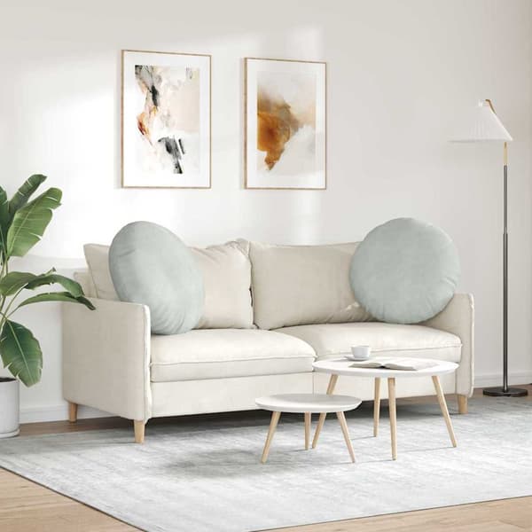 Sittkuddar 2 pcs Ljusgrå Ø60 x 21 cm Sammet