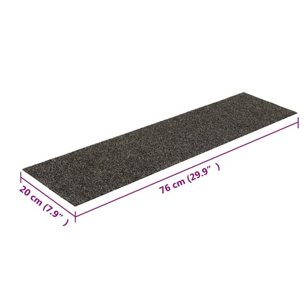 Trappmattor självhäftande 15 st 76x20 cm antracit rektangulära