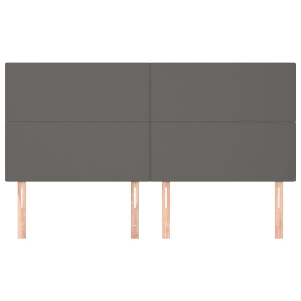 Sänggavel grå 200x5x118/128 cm konstläder