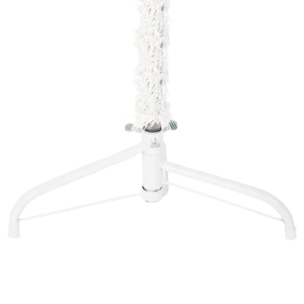 Smal halv plastgran med stativ vit 210 cm