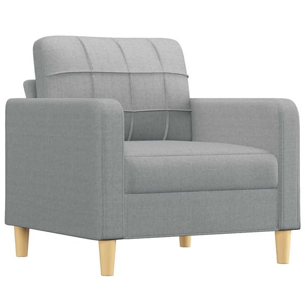 Fåtölj ljusgrå 60 cm tyg