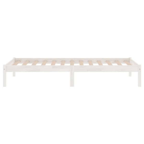 Sängram vit massivt trä 90x190 cm