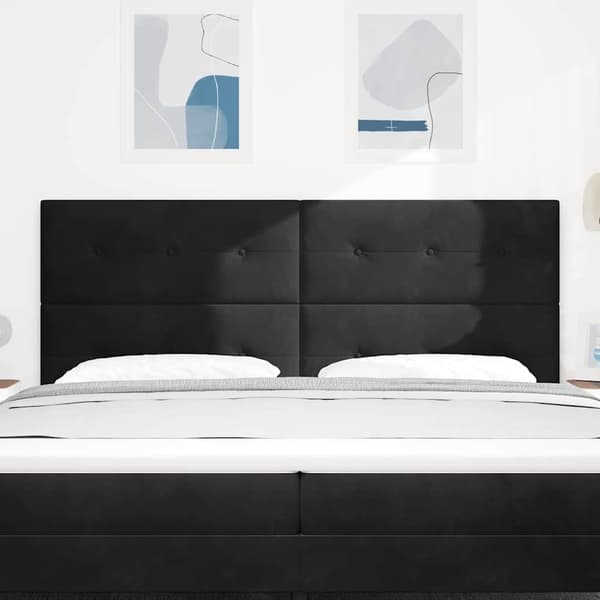 Huvudgavel Svart 200 cm Sammet