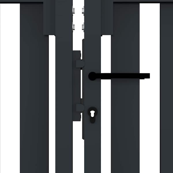 Dubbeldörrsgrind stål 300x125 cm antracit