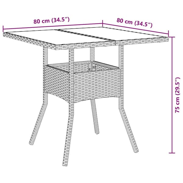 Trädgårdsmöbelset 3 pcs Grå konstrotting