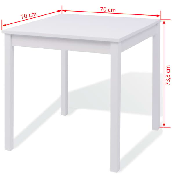 Matbord och stolar 3 delar furu vit