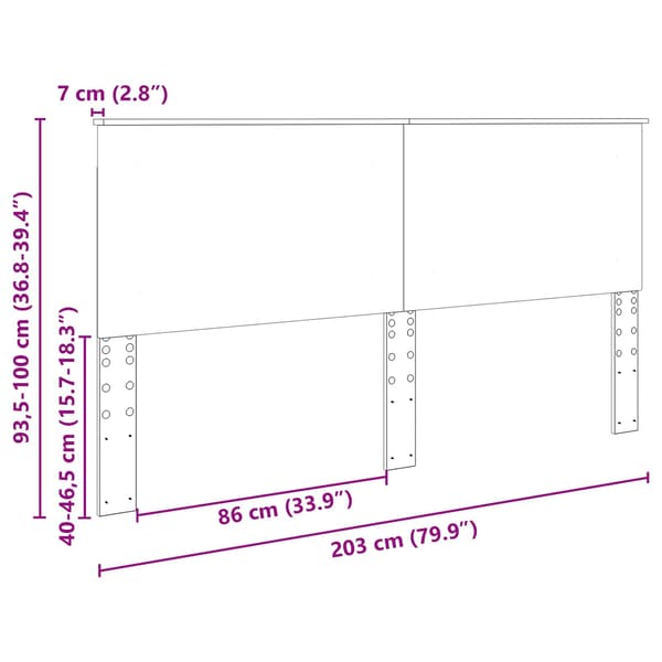 Huvudgavel Vit 100 cm Konstruerat trä