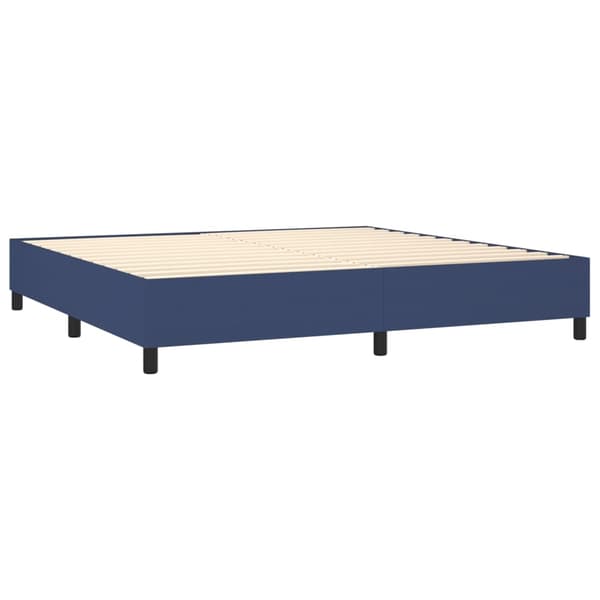 Ramsäng med madrass blå 200x200 cm tyg