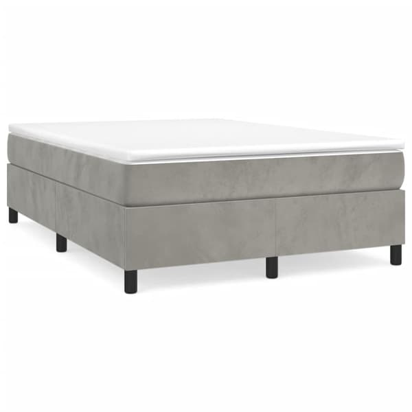 Boxspring-sängram ljusgrå 140x190 cm sammet
