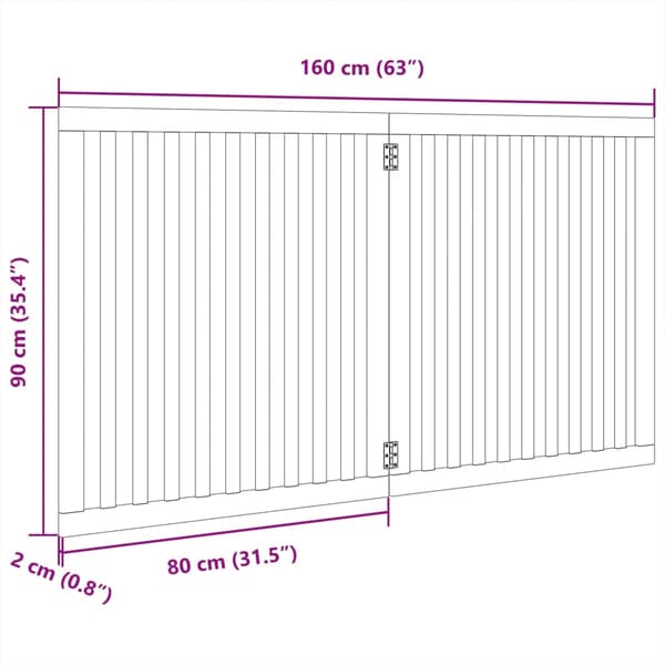 Hundgrind hopfällbar 2 paneler 160 cm poppel