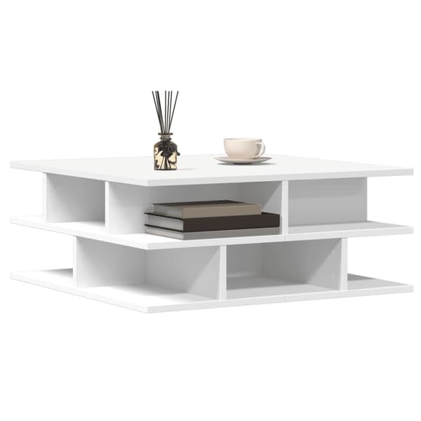 Soffbord vit 70x70x29 cm konstruerat trä