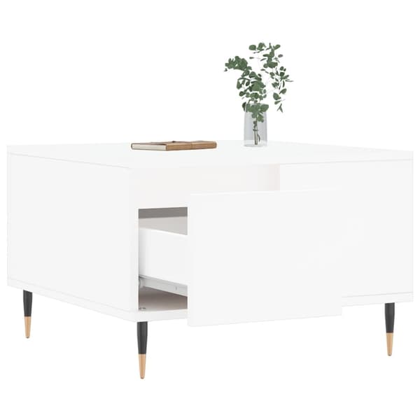 Soffbord vit 55x55x36,5 cm konstruerat trä