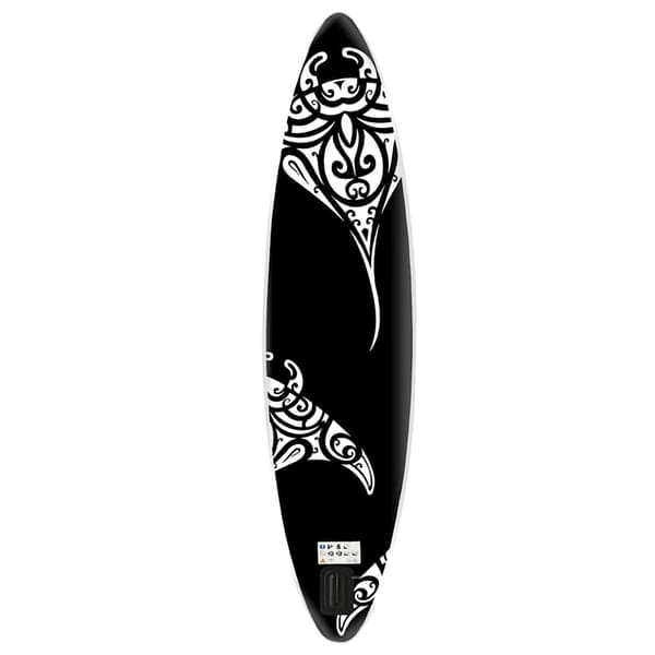 SUP-bräda uppblåsbar 305x76x15 cm svart