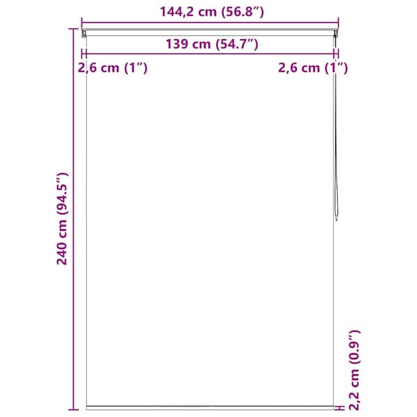 Rullgardin för dusch 140x240 cm bubbla