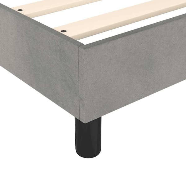 Boxspring-sängram ljusgrå 90x200 cm sammet